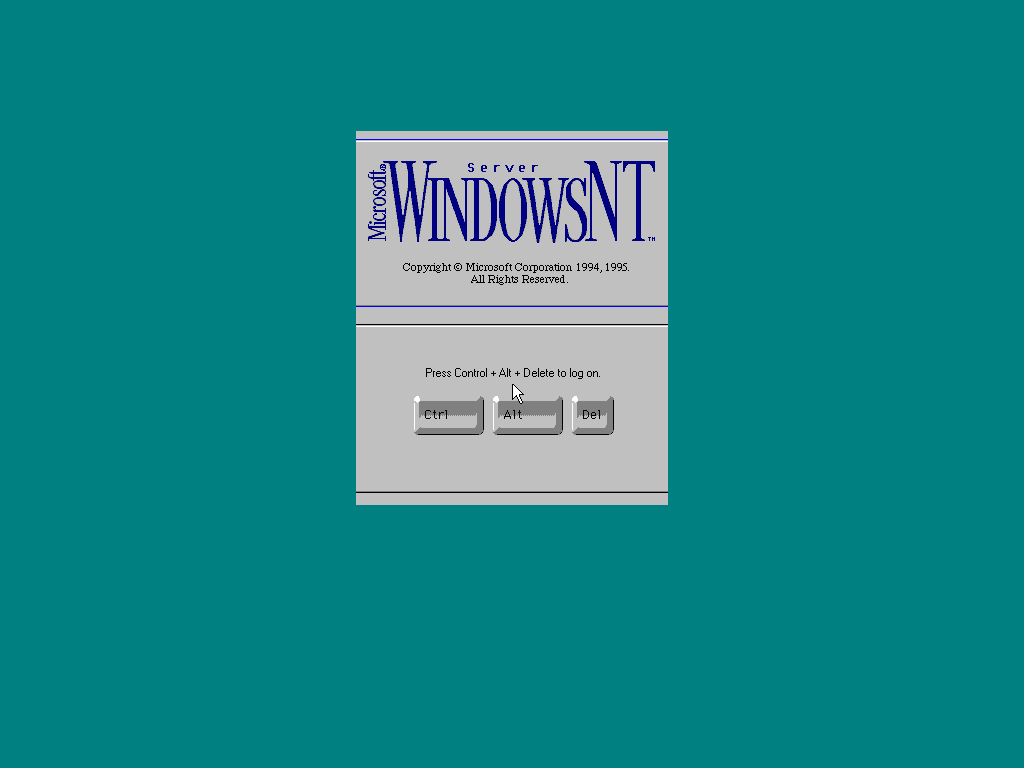 Microsoft Cairo Login Screen (1995)